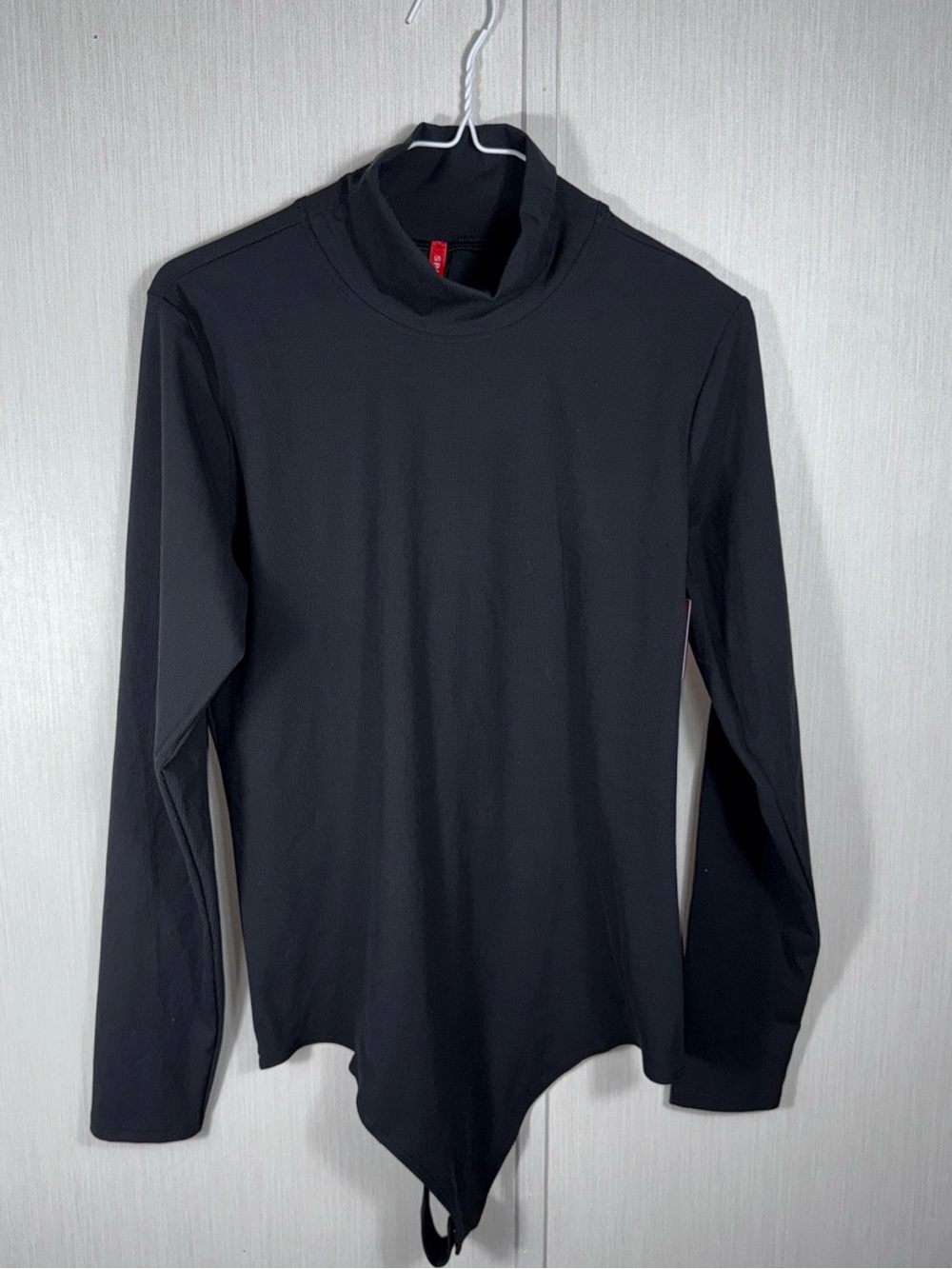Spanx Suit Yourself 1X Ribbed Mock Neck Thong Bodysuit LS Suit Basic
